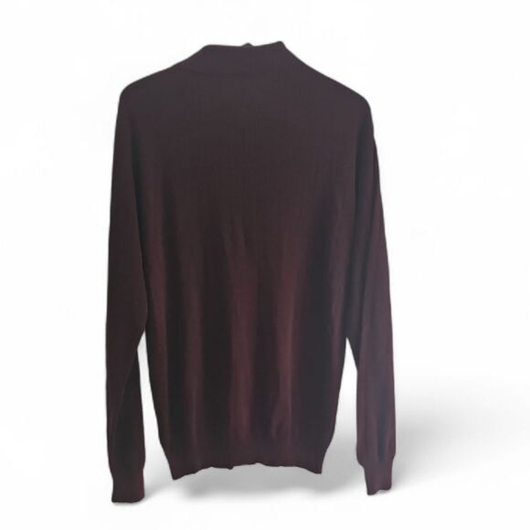 Pronto Uomo Burgundy Silk Cotton Sweater Sz L Classic Minimalist Lightweight - Picture 2 of 13